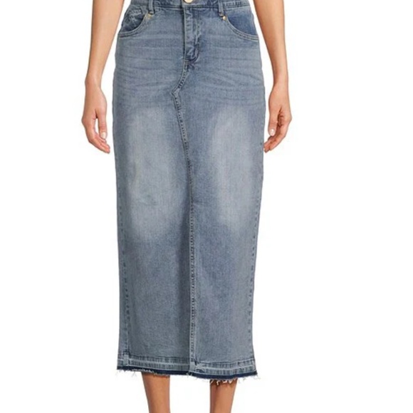 NWT Democracy Absolution Skyrise Front Slit Released Hem Stretch Denim Skirt18W - Picture 3 of 4